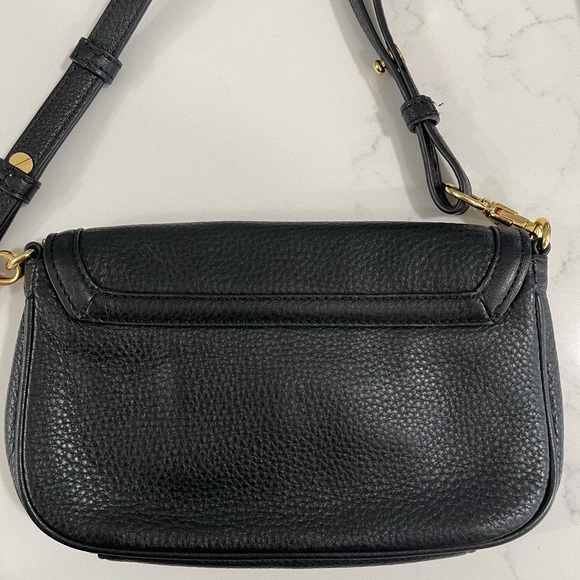 Tory Burch black and gold hardware pebble leather crossbody or shoulder bag - Picture 2 of 3